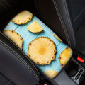 Sliced Pineapple Print Car Center Console Cover