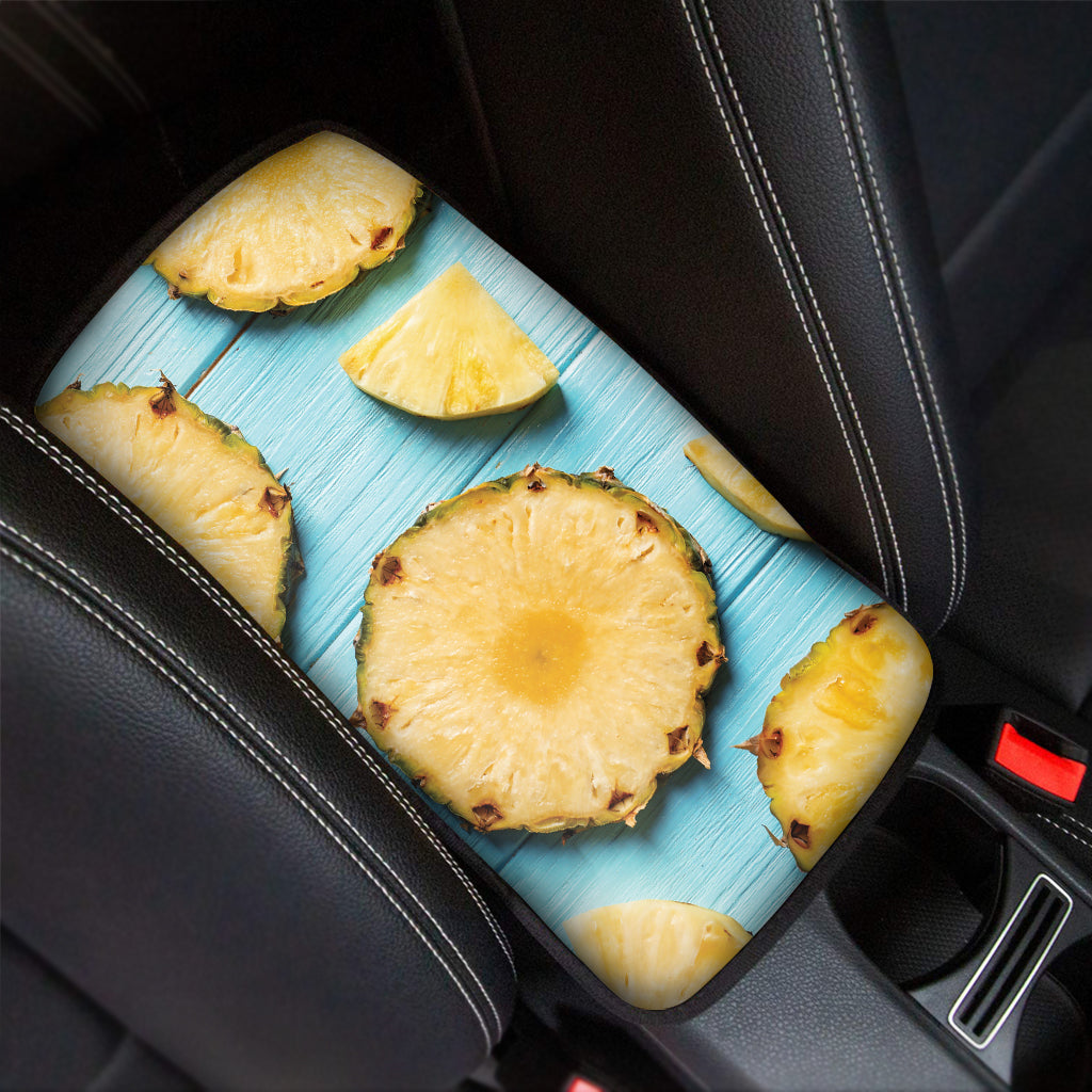 Sliced Pineapple Print Car Center Console Cover