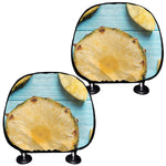 Sliced Pineapple Print Car Headrest Covers