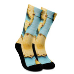 Sliced Pineapple Print Crew Socks