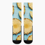 Sliced Pineapple Print Crew Socks