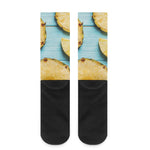 Sliced Pineapple Print Crew Socks