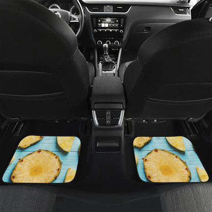 Sliced Pineapple Print Front and Back Car Floor Mats