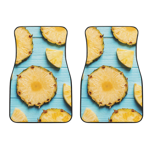 Sliced Pineapple Print Front Car Floor Mats