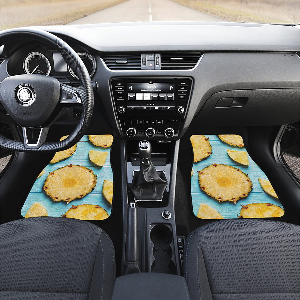 Sliced Pineapple Print Front Car Floor Mats