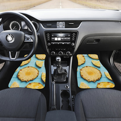 Sliced Pineapple Print Front Car Floor Mats