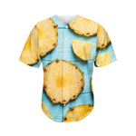 Sliced Pineapple Print Men's Baseball Jersey