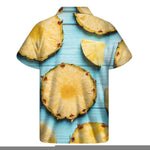 Sliced Pineapple Print Men's Short Sleeve Shirt