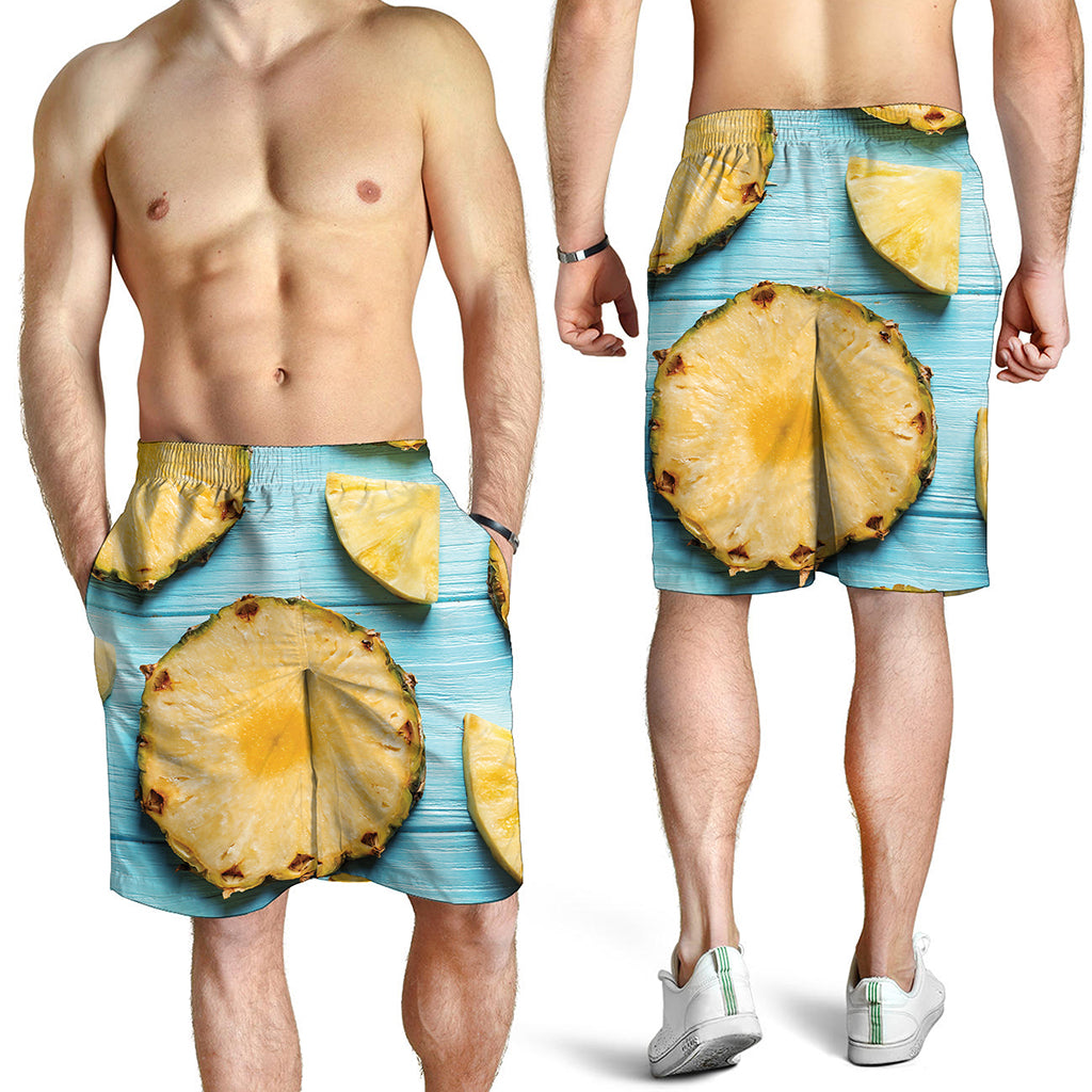 Sliced Pineapple Print Men's Shorts