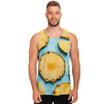 Sliced Pineapple Print Men's Tank Top