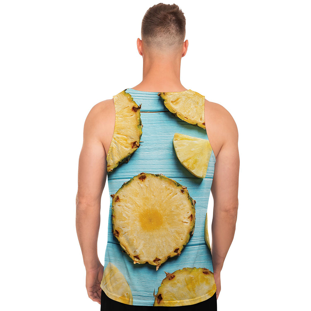 Sliced Pineapple Print Men's Tank Top