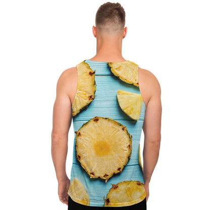 Sliced Pineapple Print Men's Tank Top