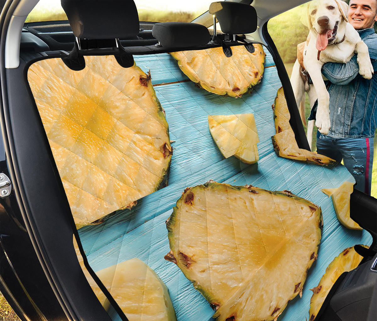 Sliced Pineapple Print Pet Car Back Seat Cover
