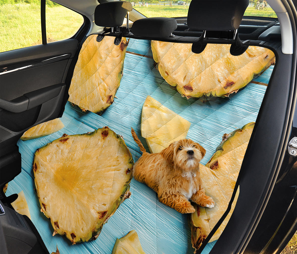 Sliced Pineapple Print Pet Car Back Seat Cover