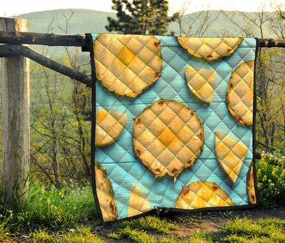 Sliced Pineapple Print Quilt