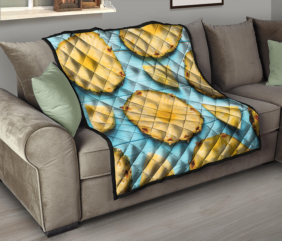Sliced Pineapple Print Quilt