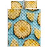 Sliced Pineapple Print Quilt Bed Set