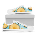 Sliced Pineapple Print White Low Top Sneakers