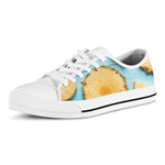 Sliced Pineapple Print White Low Top Shoes