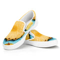 Sliced Pineapple Print White Slip On Sneakers