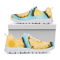 Sliced Pineapple Print White Running Shoes