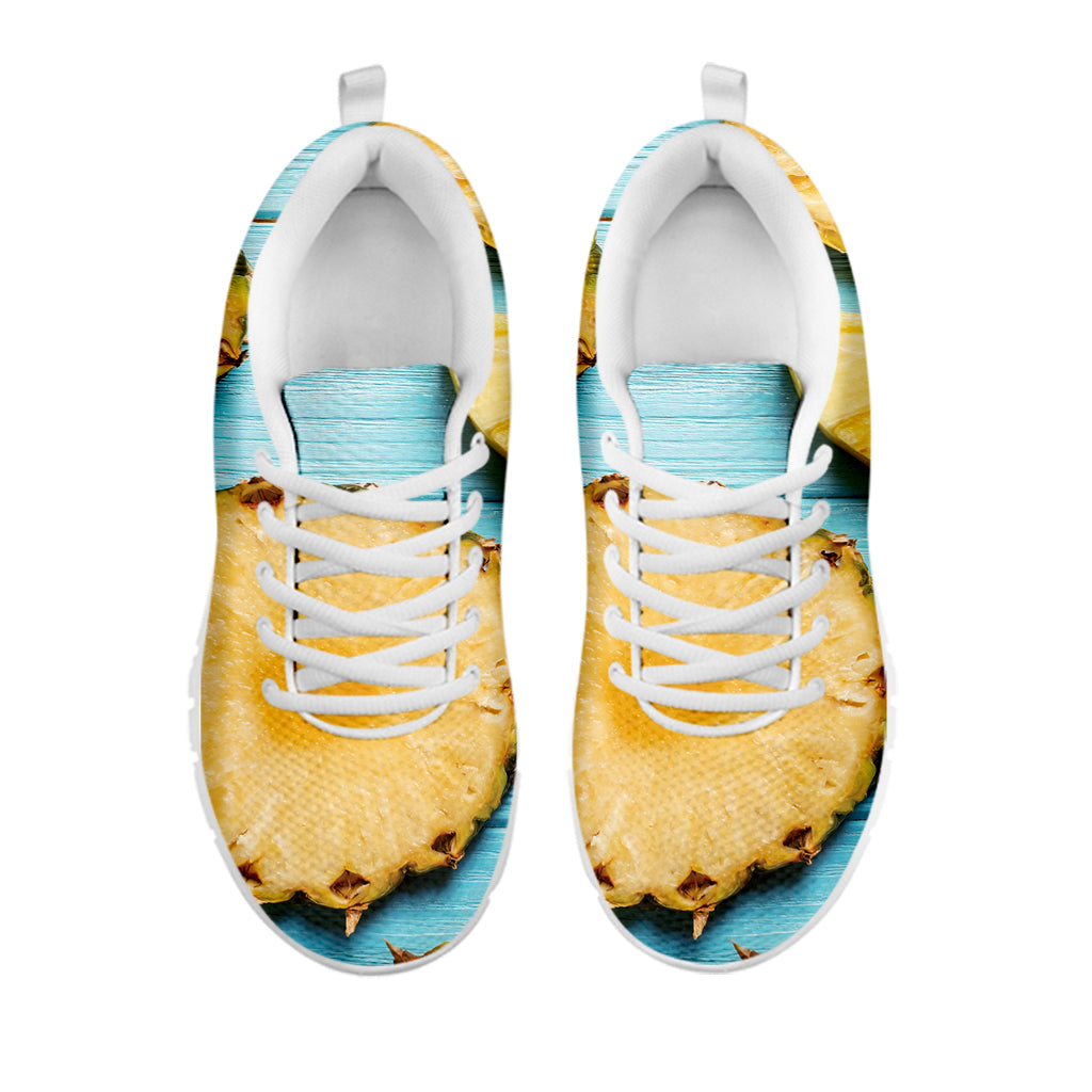 Sliced Pineapple Print White Sneakers