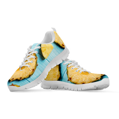 Sliced Pineapple Print White Sneakers