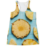 Sliced Pineapple Print Women's Racerback Tank Top