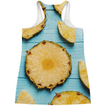 Sliced Pineapple Print Women's Racerback Tank Top