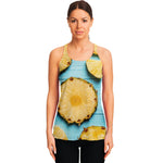 Sliced Pineapple Print Women's Racerback Tank Top
