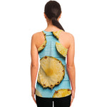 Sliced Pineapple Print Women's Racerback Tank Top