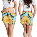 Sliced Pineapple Print Women's Shorts