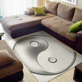 Sliver And White Yin Yang Print Floor Mat