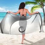 Sliver And White Yin Yang Print Beach Sarong Wrap
