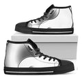 Sliver And White Yin Yang Print Black High Top Sneakers