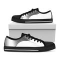 Sliver And White Yin Yang Print Black Low Top Sneakers