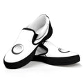 Sliver And White Yin Yang Print Black Slip On Sneakers