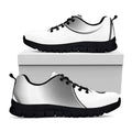 Sliver And White Yin Yang Print Black Running Shoes