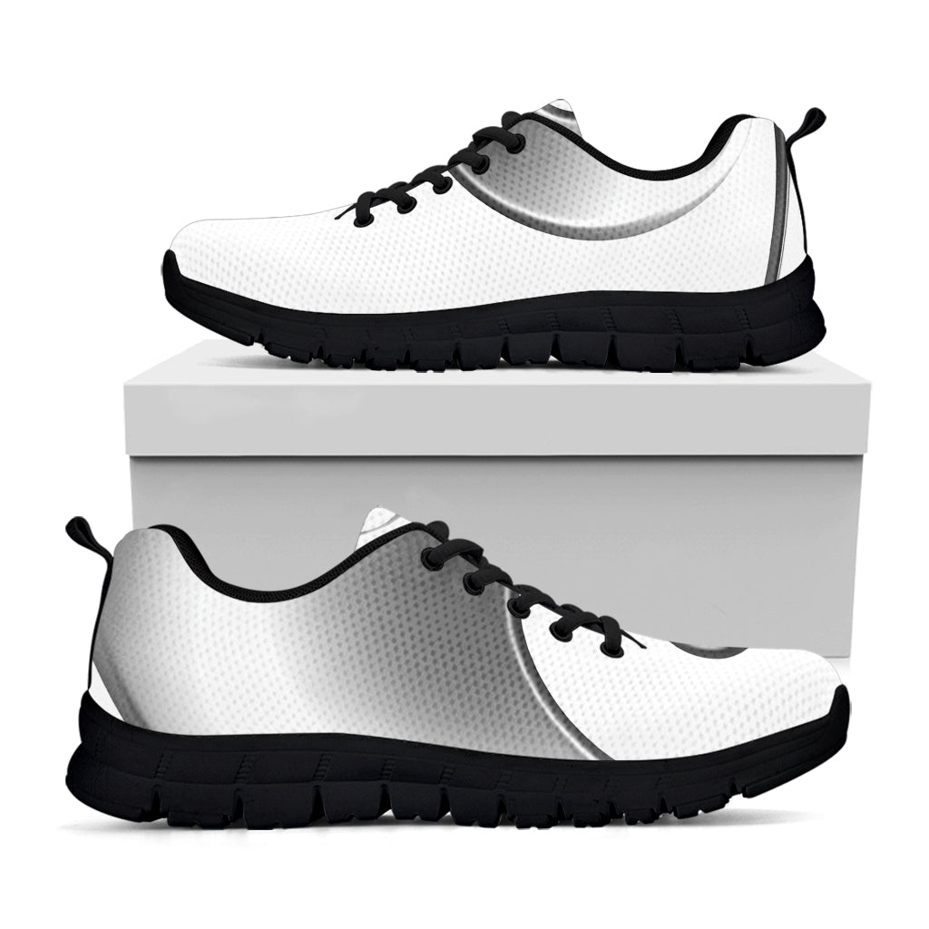 Sliver And White Yin Yang Print Black Sneakers