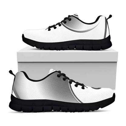Sliver And White Yin Yang Print Black Sneakers