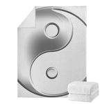 Sliver And White Yin Yang Print Blanket