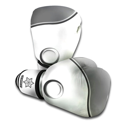 Sliver And White Yin Yang Print Boxing Gloves