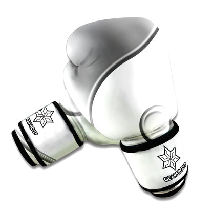 Sliver And White Yin Yang Print Boxing Gloves