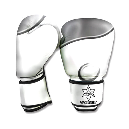Sliver And White Yin Yang Print Boxing Gloves