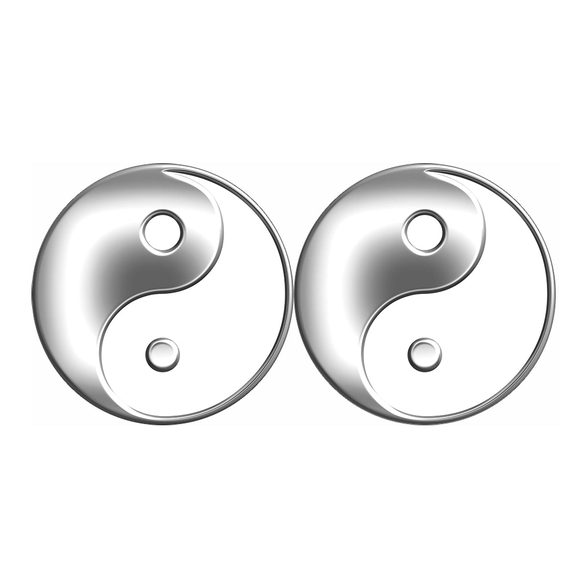 Sliver And White Yin Yang Print Car Coasters