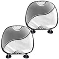 Sliver And White Yin Yang Print Car Headrest Covers