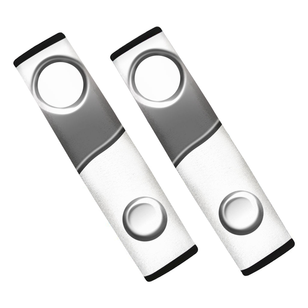 Sliver And White Yin Yang Print Car Seat Belt Covers