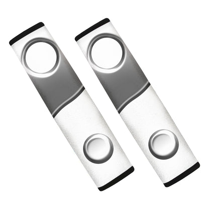 Sliver And White Yin Yang Print Car Seat Belt Covers