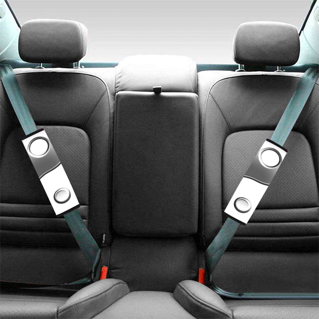 Sliver And White Yin Yang Print Car Seat Belt Covers
