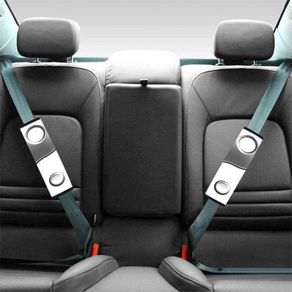 Sliver And White Yin Yang Print Car Seat Belt Covers